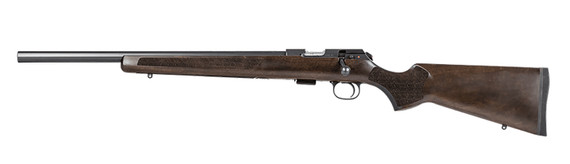 CZ-USA 02392 CZ 457 Varmint Full Size 22 LR 5+1 20.50 in Black Nitride Heavy Barrel Black Nitride Steel Receiver Turkish Walnut Fixed Varmint-Style Stock Left Hand, Rifle