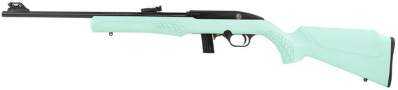 Rossi RS22L1811TL RS22 Full Size 22 LR 10+1 18 in Matte Black Steel Barrel, Matte Black Grooved Aluminum Receiver, Teal Synthetic Fixed Stock, Rifle