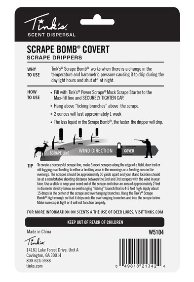 Tinks W5104 Covert Scrape Bomb 2 oz Dripper 2 Drippers