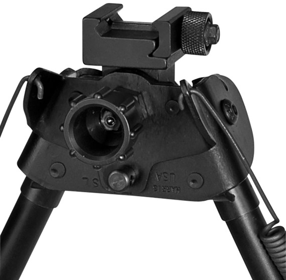 Harris Bipods SLP Swivel L Picatinny, 9-13 in, Black Steel/Aluminum, Rubber Feet
