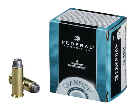 Federal C45LCA Champion Training 45Colt 225gr Semi Wadcutter Hollow Point 20 Per Box/25 Case Centerfire, Handgun Ammunition