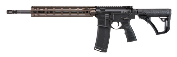 Daniel Defense 0219103270047 DD4 RIII 5.56x45mm NATO 16 in 30+1, Black Rec/Furniture, OEM Stock & Grip, 12.50 in FDE M-Lok Handgaurd, Ambi Controls, Rifle