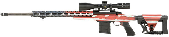Howa HCRACF65CUSA 1500 6.5 Creedmoor 24 in 10+1 Carbon Fiber Barrel American Flag Black Folding APC Chassis with LUTH Adjustable Buttstock Stock Black Polymer Grip Right Hand