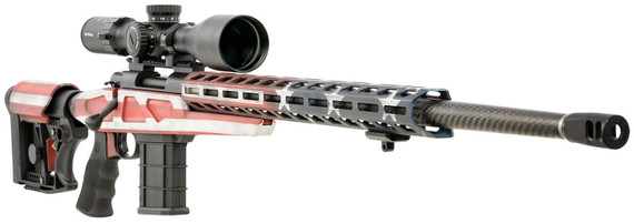Howa HCRACF65CUSA 1500 6.5 Creedmoor 24 in 10+1 Carbon Fiber Barrel American Flag Black Folding APC Chassis with LUTH Adjustable Buttstock Stock Black Polymer Grip Right Hand