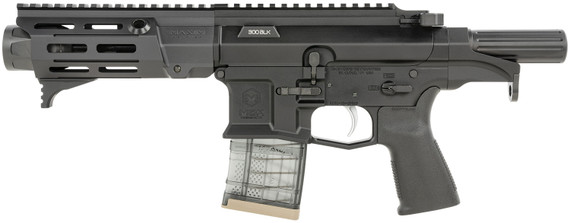 Maxim Defense MXM50823 PDX 505-SPS 300 Blackout 20+1 5.50 in Barrel, Hate Brake Muzzle Booster Under M-LOK Handguard, Aluminum Receiver w/Black Finish, Black SCW System, Includes 1 20rd, Magazine, Pistol