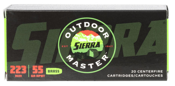 Sierra A937532 Outdoor Master 223Rem 5gr Hollow Point Boat Tail 20 Per Box/10 Case Centerfire, Rifle Ammunition
