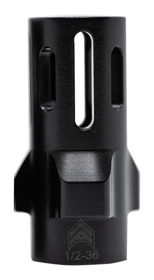 Angstadt Arms AA093LHB36 Flash Hider Black Hardcoat Anodized Steel with 1/2 in-36 tpi Threads 1.42 in OAL for 9mm Luger