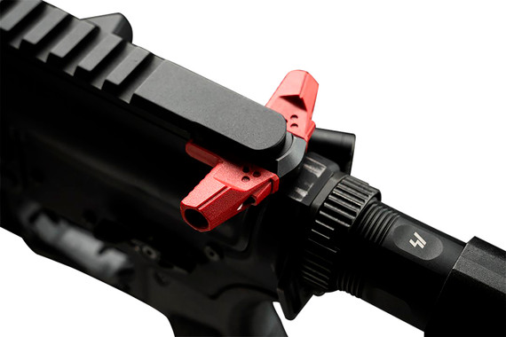 Strike Industries ARTBCH223BKRED T-Bone Charging Handle .223/5.56x45mm Nato Red Polymer Handles Aluminum Shaft for AR-15