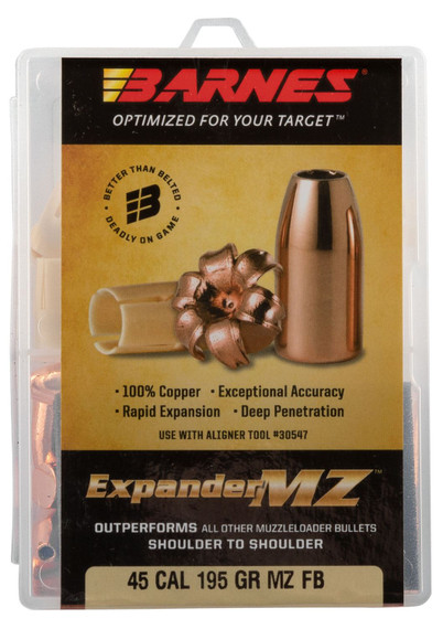 Barnes Bullets 30509 Expander MZ Muzzleloader 45 ExpanderMZ Hollow Point 195gr 24rd/Box