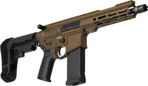 CMMG PE54A8879MB Banshee MK4 5.7x28mm 40+1 8", Midnight Bronze Rec, Buffer Tube (No Brace), EML7 M-LOK Handgaurd, Polymer Grip, Zeroed Linear Compensator