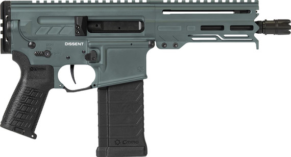 CMMG 55A938FCG Dissent 5.56x45mm NATO 30+1 6.50 in, Charcoal Green Cerakote Rec, OEM Grip, Picatinny Buffer Adapter, Zeroed Drop-In Single Stage Trigger, Pistol