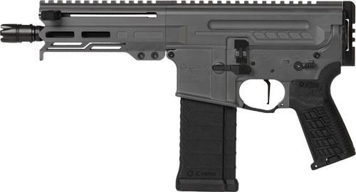CMMG 54AA847TNG Dissent 5.7x28mm 32+1 6.50 in, Tungsten Gray Cerakote Rec, OEM Grip, Picatinny Buffer Adapter, Zeroed Drop-In Single Stage Trigger, Pistol