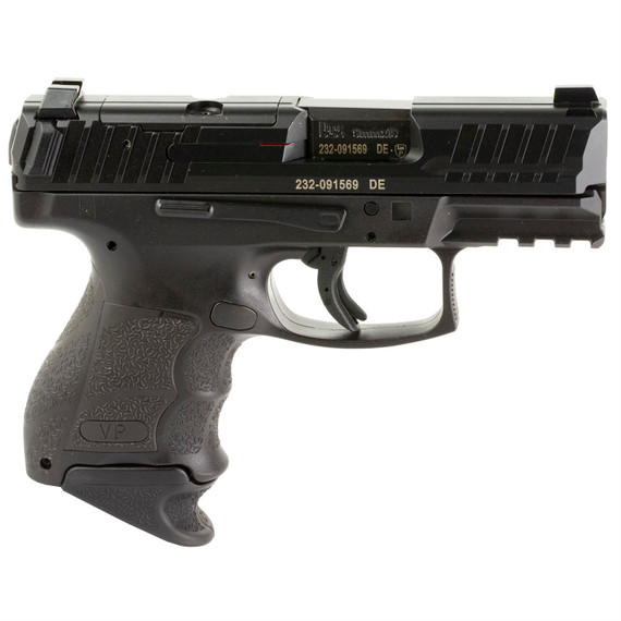 HK VP9SK-B OR, Striker Fired, Semi-automatic, Polymer Frame Pistol, Sub-Compact, 9MM, 3.39 in Barrel, Matte Finish, Black, Optics Ready, 3 Dot Sights, Push Button Magazine Release, 10 Rounds, 2 Magazines 81000742