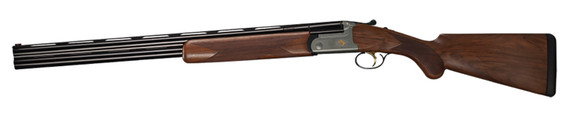 Bettinsoli USA BOSL122822 Omega S Lite 12 Gauge Break Open 3 in 2rd 28 in Blued 28 in Vent Rib Barrel Stainless Engraved Stainless Receiver Walnut Wood Fixed Stock Hand, Shotgun