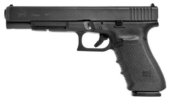 Glock UG4030101MOS G40 Gen4 Competition MOS 10mm Auto 10+1 6.02 in Steel Barrel, Matte Black MOS Cut/Serrated Steel Slide, Black Polymer Frame w/Picatinny Rail, Black Interchangeable Backstrap Grip, USA Made, Pistol