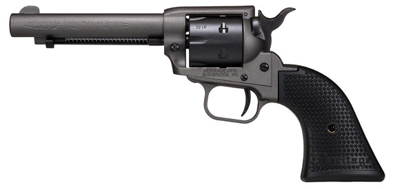 Heritage Mfg SRR22C4 Rough Rider 22 LR 6 Shot, 4.75 in Tungsten Gray Cerakote Steel Barrel, Tungsten Gray Cerakote Steel Frame, Black Satin Cylinder, Black Polymer Grip, Hammer/Thumb Safety, Exposed Hammer , Revolver