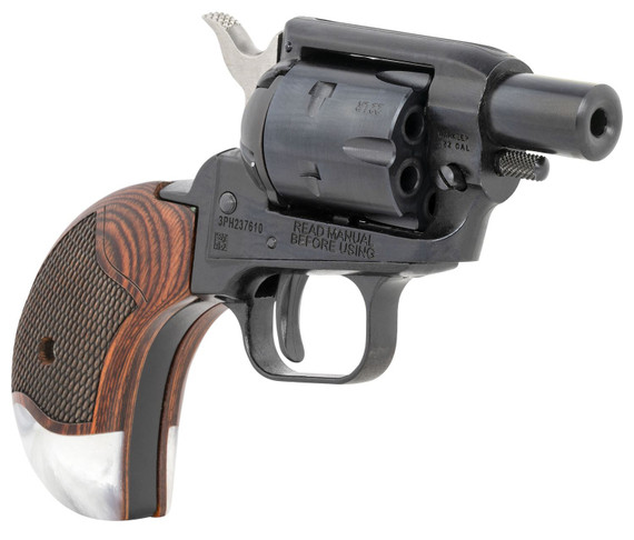 Heritage Mfg BK22B1BHRWP Barkeep 22 LR 1.68 in 6rd, Black Metal Finish, Rosewood/Pearl Birdshead Grip