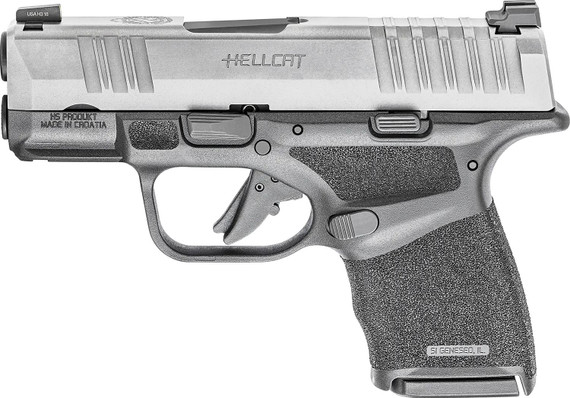 Springfield Armory HC9319S Hellcat Micro-Compact 9mm Luger 3 in 13+1 / 11+1, Black Finish Picatinny Rail Frame, Serrated Stainless Steel Slide, Adaptive Textured Polymer Grip