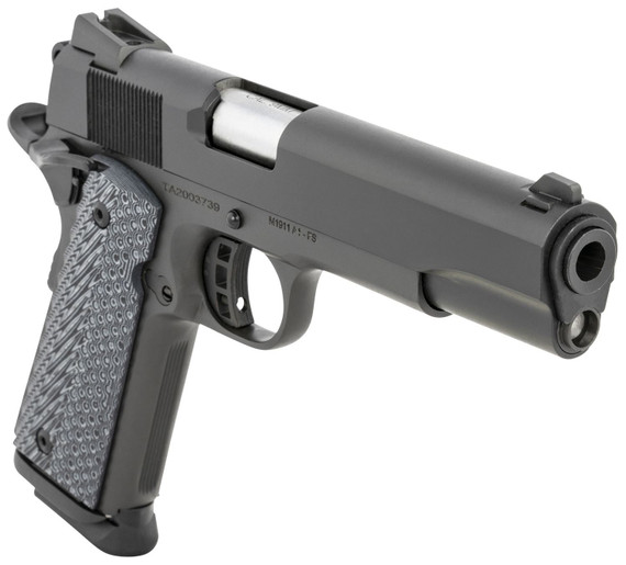 Taylors & Company 230058 1911 Tactical Full Size 9mm Luger 8+1, 5 in Stainless Steel Barrel, Black Parkerized Serrated Slide, Black Parkerized Steel Frame w/Beavertail, Black/Gray G10 Grip, Pistol