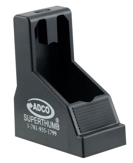 ADCO ST1 Super Thumb ST1 Mag Loader Double Stack Style made of Polymer with Black Finish for Multi-Caliber Pistols