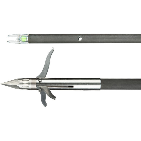 Muzzy Carbon Fish Arrow Lit Nock and Iron 3-Barb Point 1339
