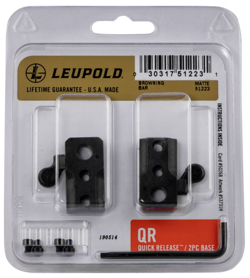 Leupold 51223 Quick Release Base Matte Black Browning BAR