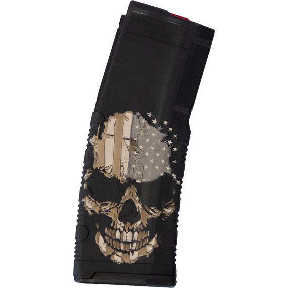 Black Rain Ordnance Lasered AR15 Magazine Skull with Flag 30 rd. BRO-MAG30-SKULLW/FLA
