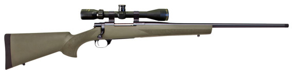 Howa HGP2270G M1500 Hogue 270 Win 5+1 22 in Barrel, Blued Steel Receiver, Green Hogue OverMolded Synthetic Stock Includes Nikko Stirling GamePro 4-12x40mm Scope, Rifle