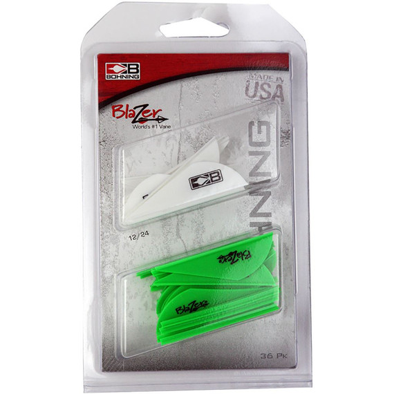 Bohning Blazer Vane Combo White/Neon Green 36 pk. 101050WH/NG