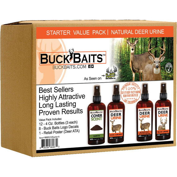 Buck Baits Starter Kit Doe/Estrus Max/ Buck/ Earth Cover 3 oz. ea. BBDU12Starter-A