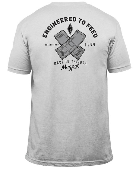 Magpul MAG1280041M Engineered to Feed Stone Gray Heather Cotton/Polyester Short Sleeve Medium Graphic T Shirt