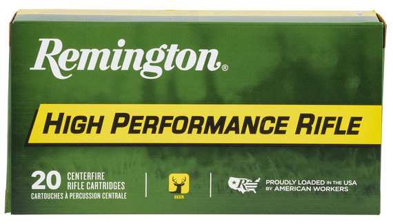 Remington R21473 High Performance 308Win 180gr Pointed Soft Point Boat Tail 20 Per Box/10 Case Centerfire, Rifle Ammunition