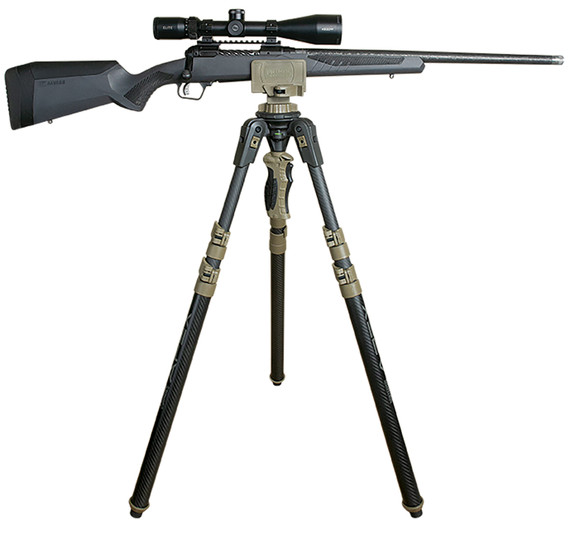 Primos 65900 Trigger Stick Apex Tripod made of Aluminum with Carbon Fiber/FDE Accent Finish, 28 in-62 in Vertical Adjustment & Rubber Feet
