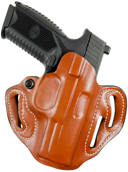 DeSantis Gunhide 002TB8WZ0 Speed Scabbard OWB Tan Leather Belt Slide Fits Springfield Prodigy w/wo Red Dot Fits 5 in Barrel Left Hand, Holster