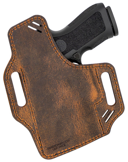Versacarry UGA2BRN Guardian Arc Angel Edition OWB Size 02 Black/Brown Leather Belt Slide Right Hand, Holster