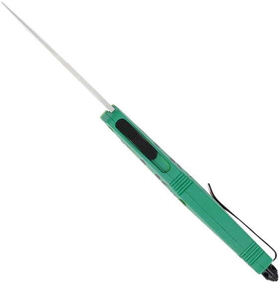 CobraTec Knives MFLGNFS3DAGNS FS-3 Fishing Lure Medium 3 in OTF Dagger Plain Satin D2 Steel Blade, 4.50 in Green Fishing Lure Aluminum Cerakoted Handle, Knife