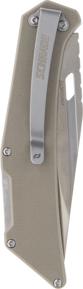 Schrade 1159301 Slingshot Lockback Folder 4 in Recurve Clip Point/Satin AUS-10 Blade 5 in G10 Handle, Knife