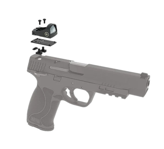 Crimson Trace 0130000201 CTS-1520 Dovetail Mount Combo Kit Matte Black 1 x 5 MOA Glock/S&W M&P, Red Dot Sight