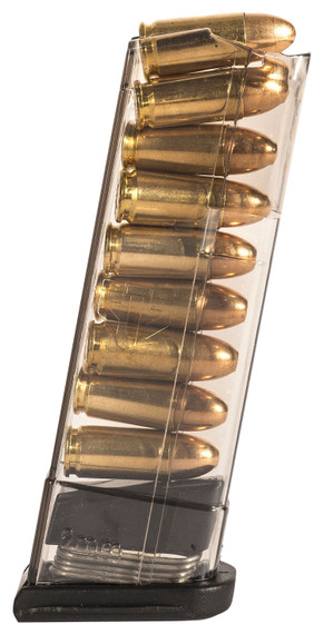 ETS Group SMKGLK439, Pistol Mags 9rd Extended 9mm Luger Compatible w/ Glock 43 Smoke Polymer, Magazine