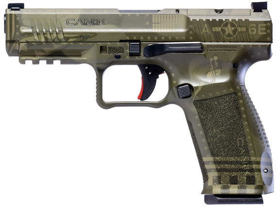 Canik HG5636GNBN Mete SFT 9mm Luger 4.46 in 20+1/18+1, Green Bomber, Picatinny Rail Frame, Serrated Optic Cut Slide, Interchangeable Backstrap Grip, Case Holster Included