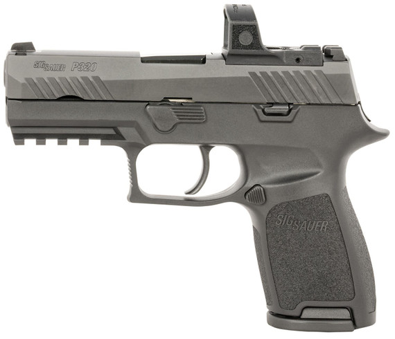 Sig Sauer 320C9BRXZP P320 Compact RXZP 9mm Luger 15+1 3.90 in Black Nitron Serrated SS Slide, Black Nitron w/Picatinny Rail Frame, Black Polymer Grip *Features ROMEO ZERO