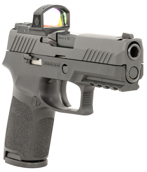 Sig Sauer 320C9BRXZP P320 Compact RXZP 9mm Luger 15+1 3.90 in Black Nitron Serrated SS Slide, Black Nitron w/Picatinny Rail Frame, Black Polymer Grip *Features ROMEO ZERO