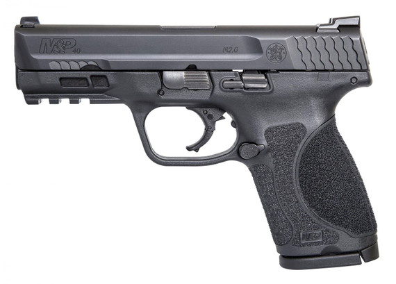 Smith Wesson LE 11676 MP 40 M2.0 Compact 40 Smith Wesson (SW) Double 4 in NTS 13+1 Black Interchangeable Backstrap Grip Black Polymer Frame Black Armornite Stainless Steel Slide