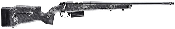 Bergara B14S751 B-14 Crest 308 Win 3+1 20 in Fluted/Threaded, Sniper Gray Cerakote Barrel/Rec, Monte Carlo Carbon Fiber Stock with Black & Gray Splatter, Omni Muzzle Brake, Rifle