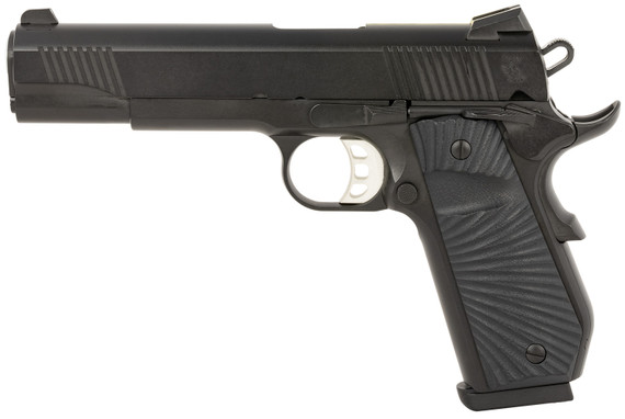 SDS Imports 10100502 1911 Stingray Carry 45 ACP 8+1 5 in Stainless Steel Barrel, Black Cerakote Serrated Slide, Black Cerakote Steel Frame w/Beavertail Black Sunburst G10 Grips, Pistol