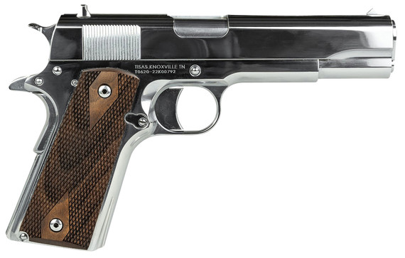 SDS Imports 10100513 1911 Regulator Full Size 38 Super/9mm Luger 9+1 5 in Stainless Steel Barrel, High Polished Chrome Serrated Slide, High Polished Chrome Steel Frame w/Beavertail, Turkish Walnut Grips, Pistol