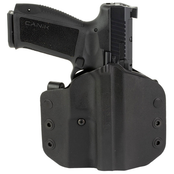 CANIK METE SFT, Striker Fired, Semi-automatic, Polymer Frame Pistol, Compact, 9MM, 4.47 in Barrel, Matte Finish, Black, 3 Dot White Sights, Flared Magwell, Optics Ready, 10 Rounds, 2 Magazines, Includes Holster and Hard Case HG6826-N