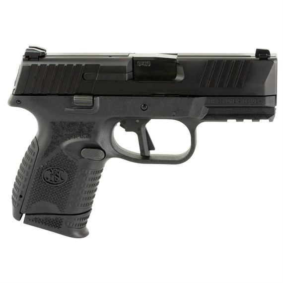FN 66101642 509C Bundle Compact Frame 9mm Luger 10+1, 3.70 in Black Recessed Crown Barrel, Black PVD Serrated Steel Slide & Polymer Frame w/Picatinny Rail, 5, Magazines, Pistol