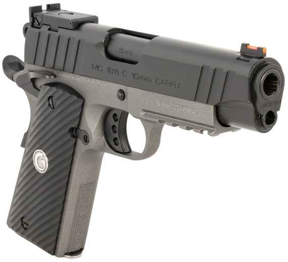EAA GIRSAN 390608 MC1911 C Carry Frame 10mm Auto 9+1 4.40 in Black Steel Barrel, Black Serrated Steel Slide, Matte Gray Steel Frame w/Beavertail & Picatinny Rail, Black Grip, Pistol