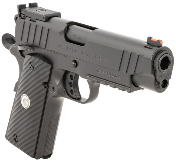 EAA GIRSAN 390605 MC1911 C Carry Frame 10mm Auto 9+1, 4.40 in Black Steel Barrel, Blued Serrated Steel Slide, Black Steel Frame w/Beavertail & Picatinny Rail, Black Grip, Pistol